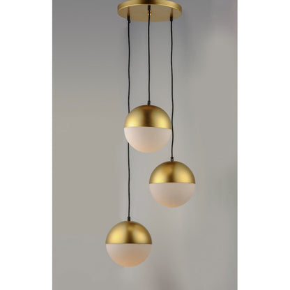 ET2 Lighting Half Moon LED 3-Light Small Pendant, Metallic Gold