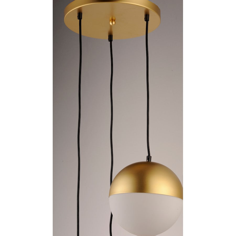 ET2 Lighting Half Moon LED 3-Light Small Pendant, Metallic Gold