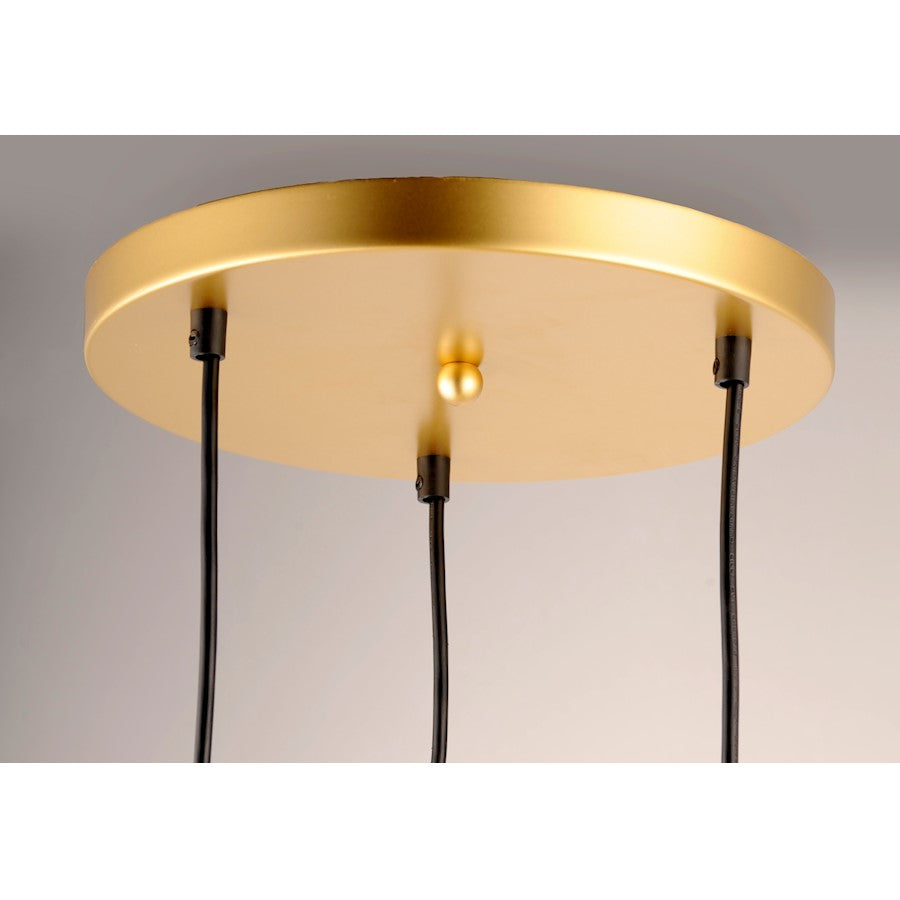 ET2 Lighting Half Moon LED 3-Light Small Pendant, Metallic Gold