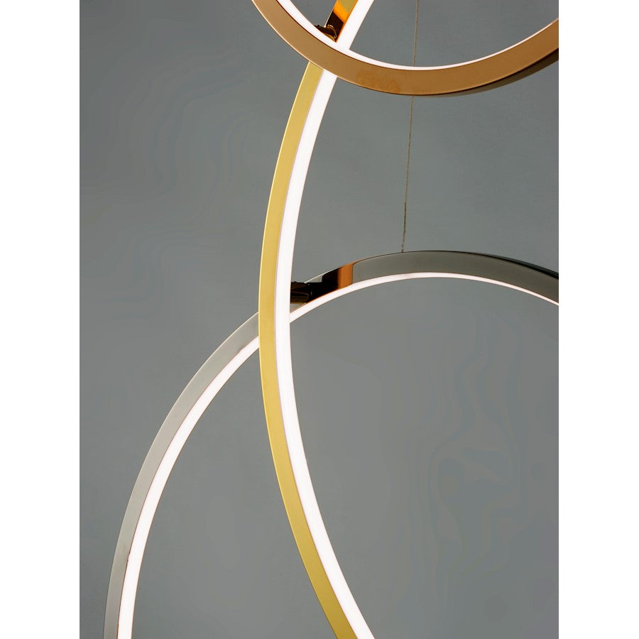 5 Light Pendant, Multi-Plated