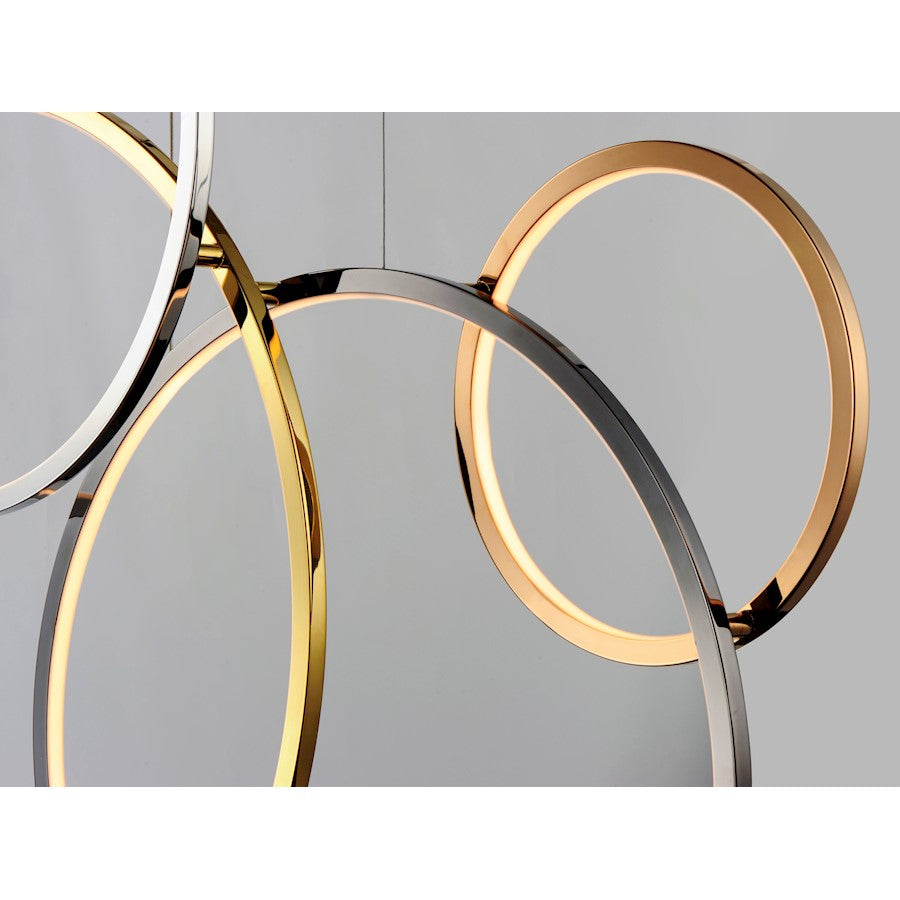 5 Light Pendant, Multi-Plated