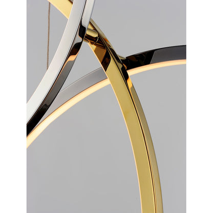 5 Light Pendant, Multi-Plated