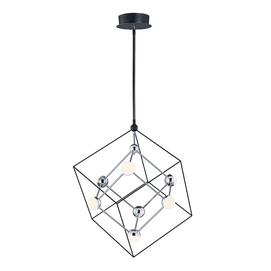 ET2 Lighting Ion 4-Light LED Pendant, Black/Polished Chrome