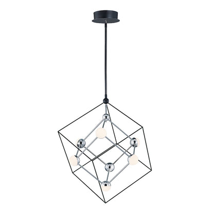 ET2 Lighting Ion 4-Light LED Pendant, Black/Polished Chrome