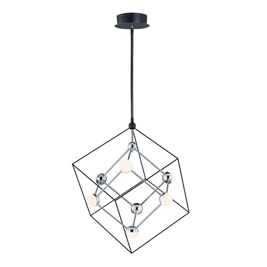 ET2 Lighting Ion 4-Light LED Pendant, Black/Polished Chrome