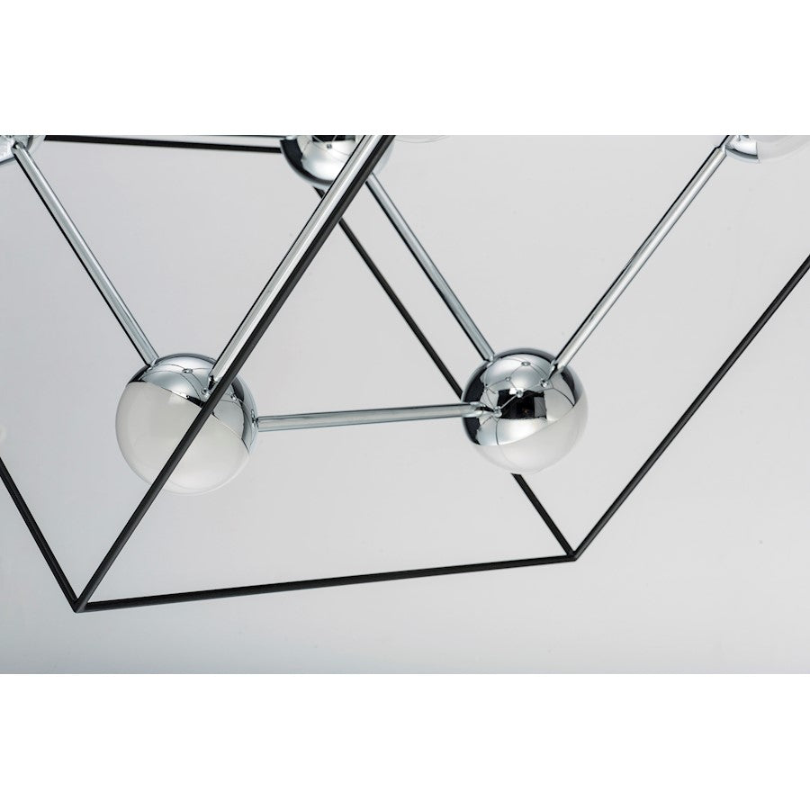 ET2 Lighting Ion 4-Light LED Pendant, Black/Polished Chrome