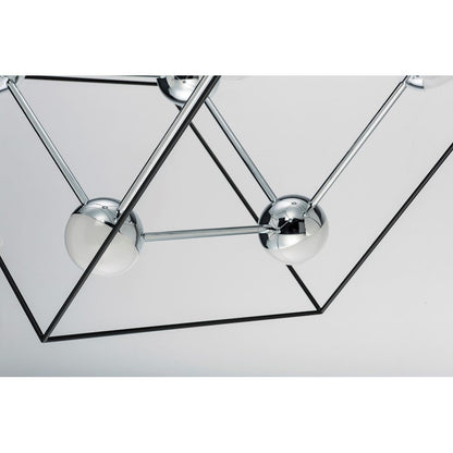 ET2 Lighting Ion 4-Light LED Pendant, Black/Polished Chrome