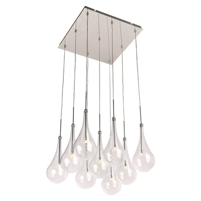 ET2 Lighting Larmes 9-Light LED Pendant, Polished Chrome