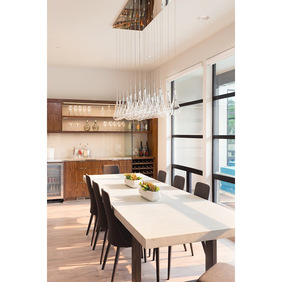 24 Light LED Pendant, Polished Chrome