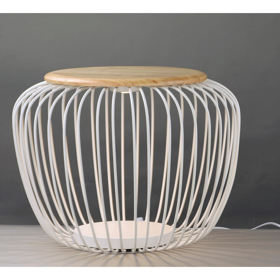 ET2 Lighting Cage Floor Lamp, White and Navaho White