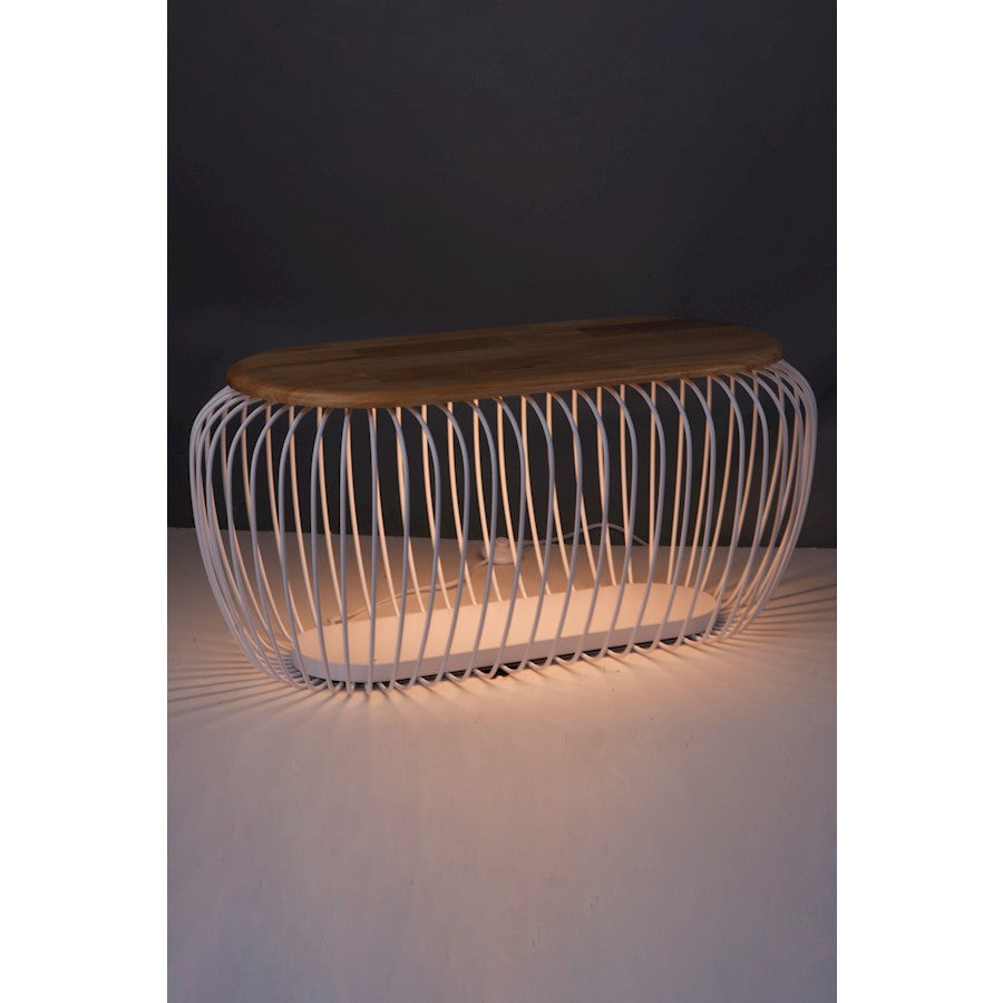 ET2 Lighting Cage-Floor Lamp, 9W, White/Navaho White