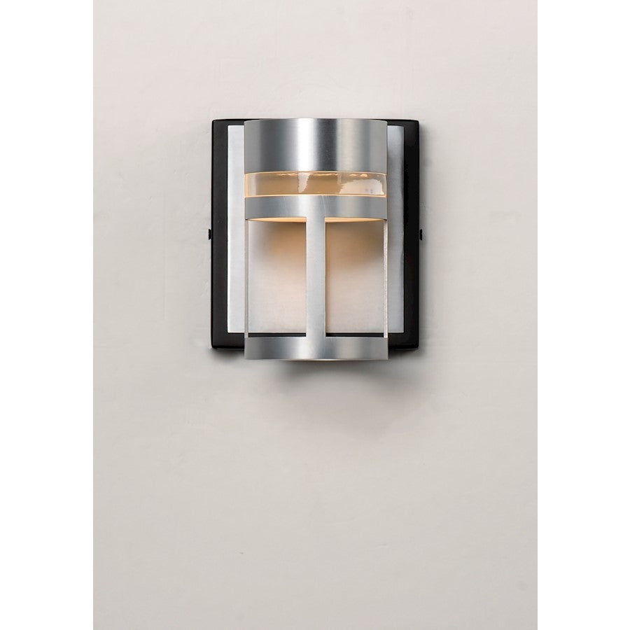 ET2 Lighting Accord LED 1-Light Wall Sconce in Black/Brushed Aluminum
