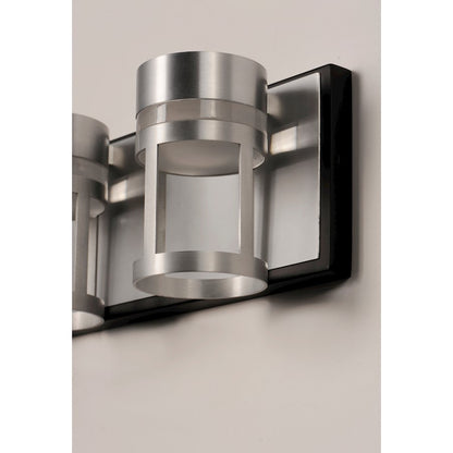 ET2 Lighting Accord LED 3-Light Bath Vanity in Black/Brushed Aluminum
