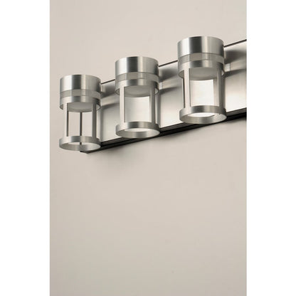 ET2 Lighting Accord LED 3-Light Bath Vanity in Black/Brushed Aluminum