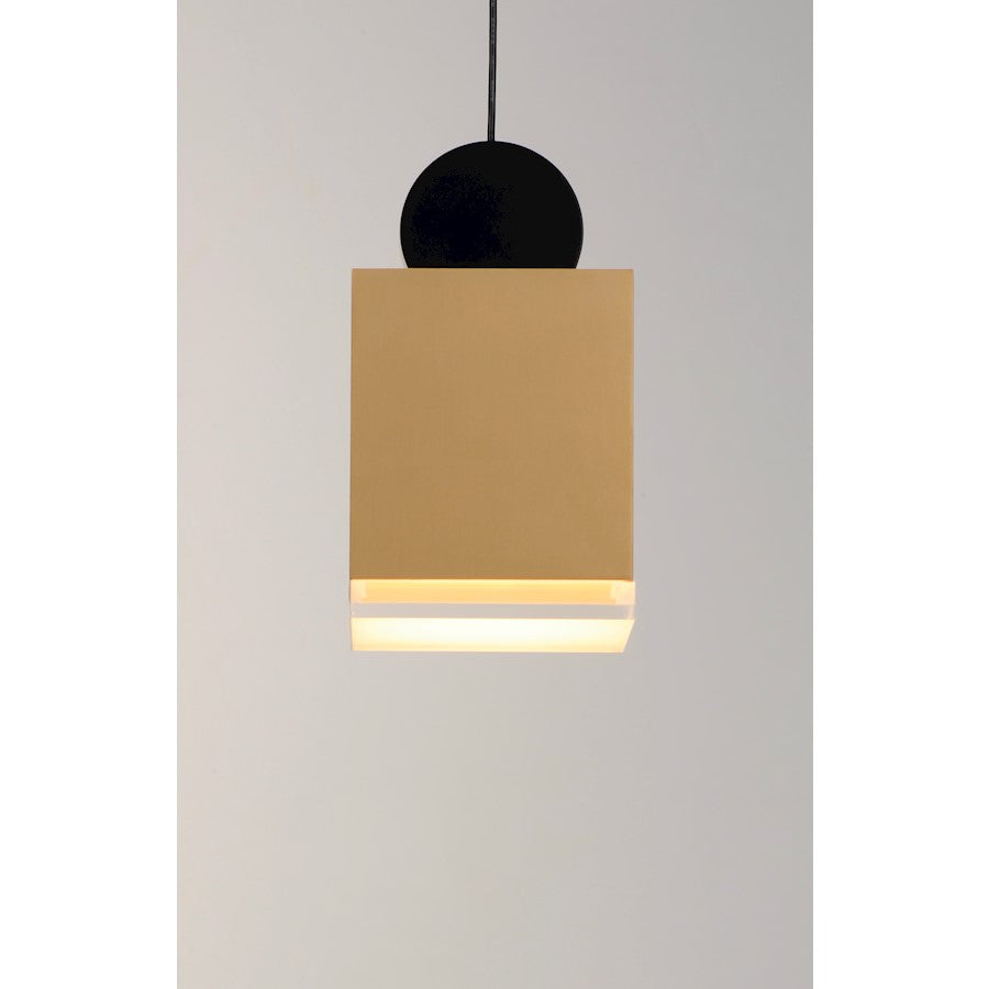 Small LED Pendant, Black/Gold