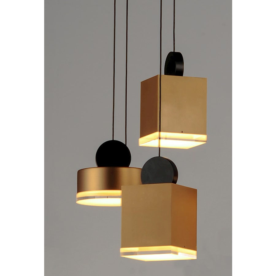 Small LED Pendant, Black/Gold