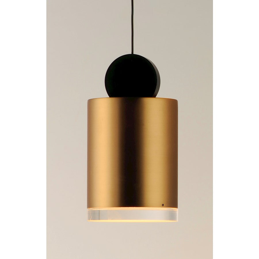 1 Light Pendant, Black/Gold