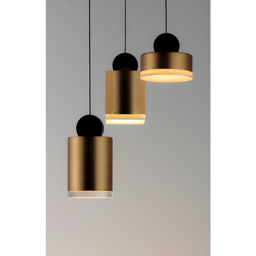 ET2 Lighting Nob LED 3-Light Pendant, Black/Gold