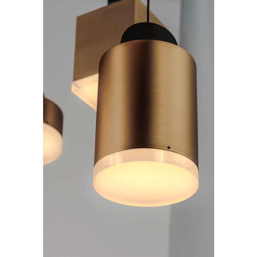 ET2 Lighting Nob LED 3-Light Pendant, Black/Gold