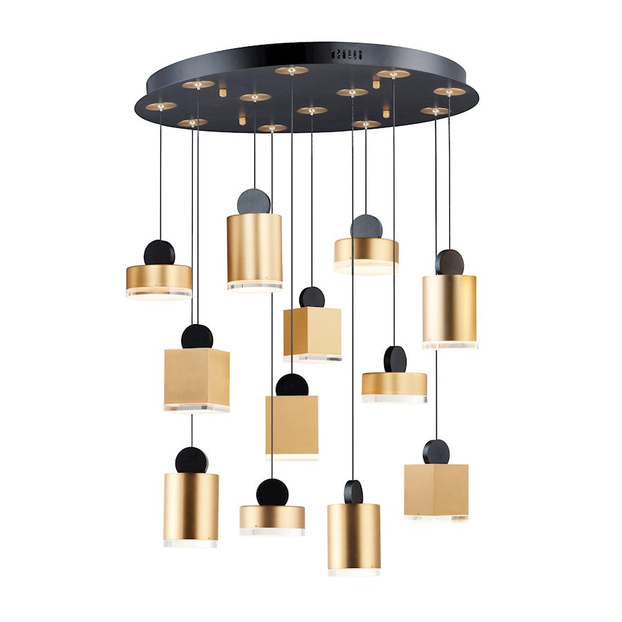 ET2 Lighting Nob LED 12-Light Pendant, Black/Gold