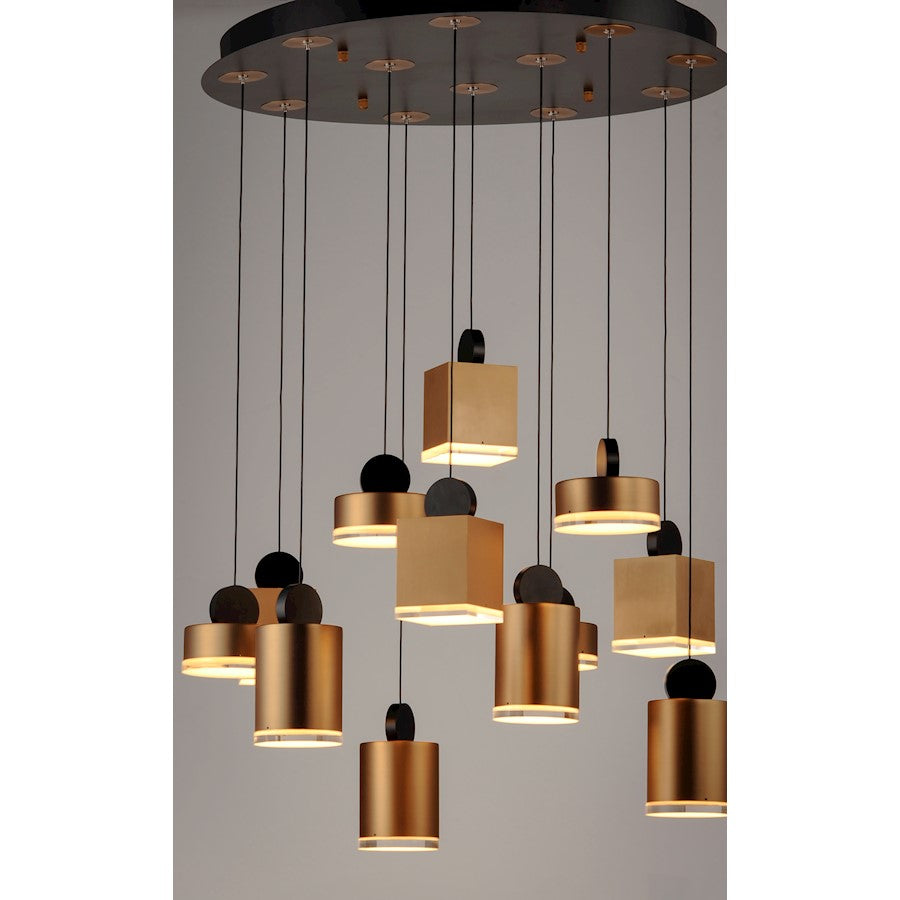 ET2 Lighting Nob LED 12-Light Pendant, Black/Gold
