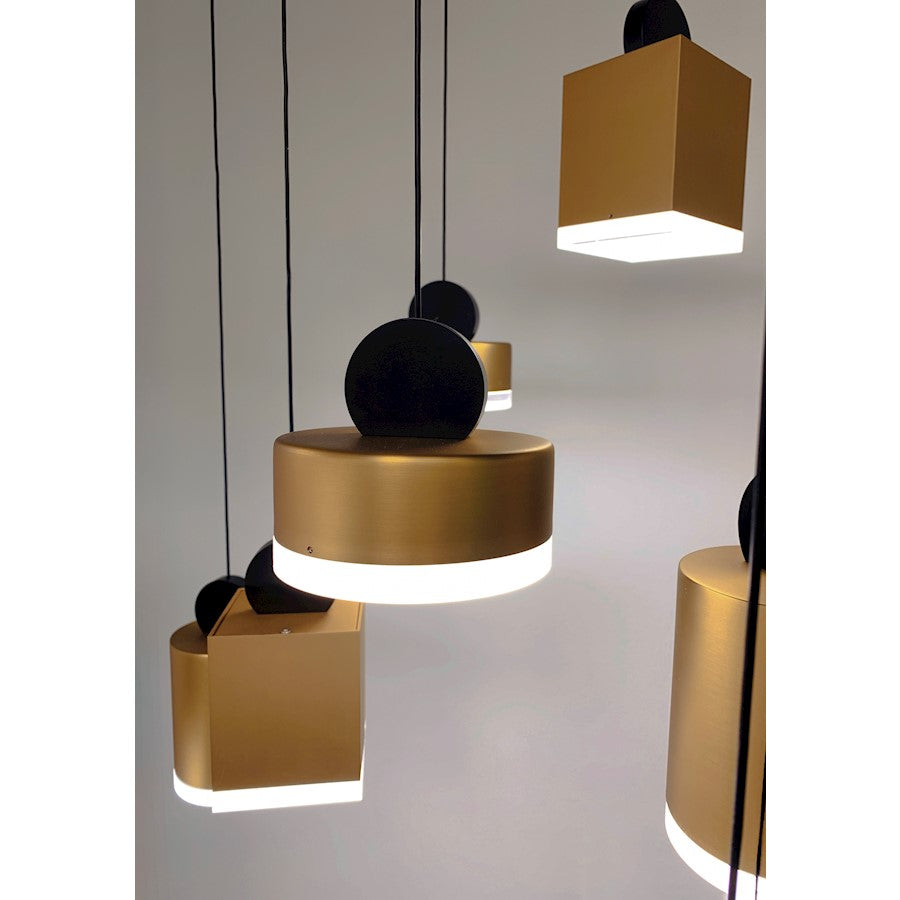 ET2 Lighting Nob LED 12-Light Pendant, Black/Gold