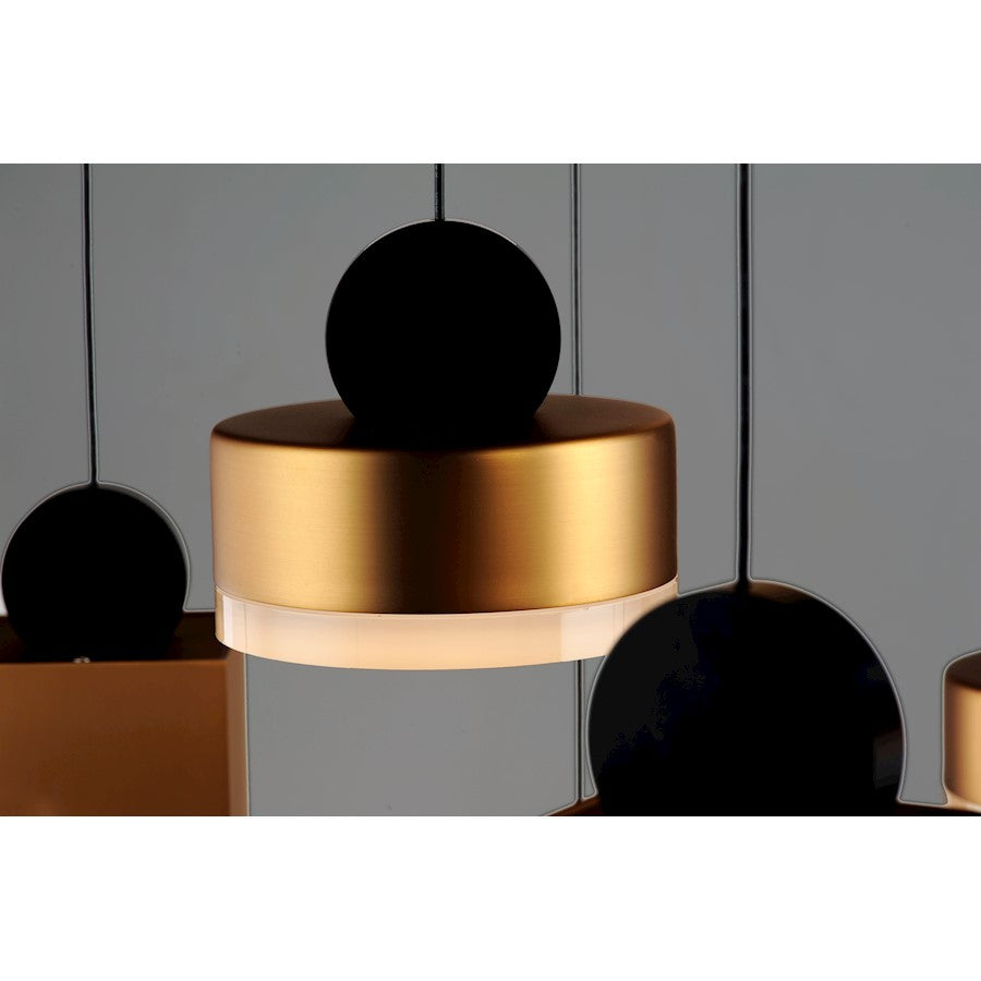 ET2 Lighting Nob LED 12-Light Pendant, Black/Gold