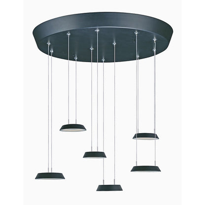 ET2 Lighting Quantum 6 Light LED Pendant, Black