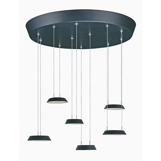 ET2 Lighting Quantum 6 Light LED Pendant, Black