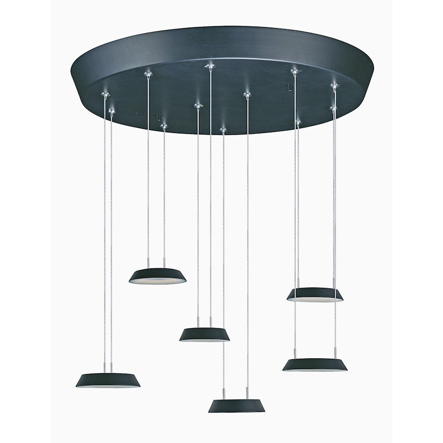 ET2 Lighting Quantum 6 Light LED Pendant, Black