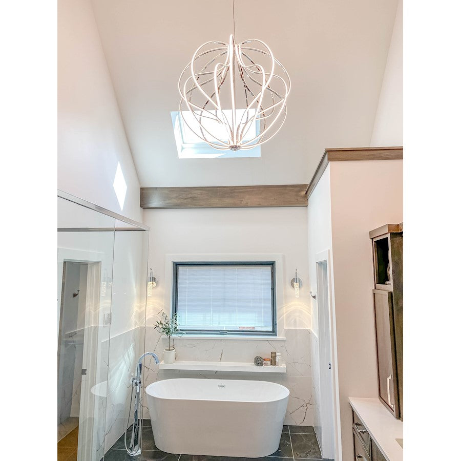 ET2 Aura LED 18-Light Pendant, Polished Chrome