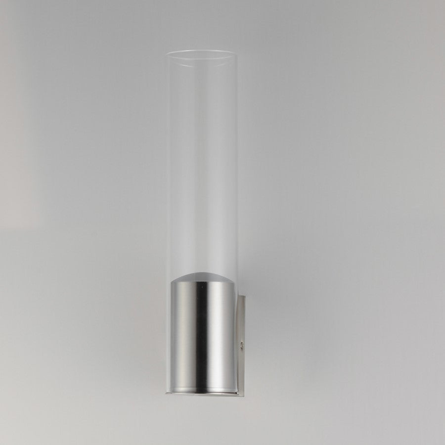 ET2 Lighting Highball Wall Sconce, Satin Nickel/Clear