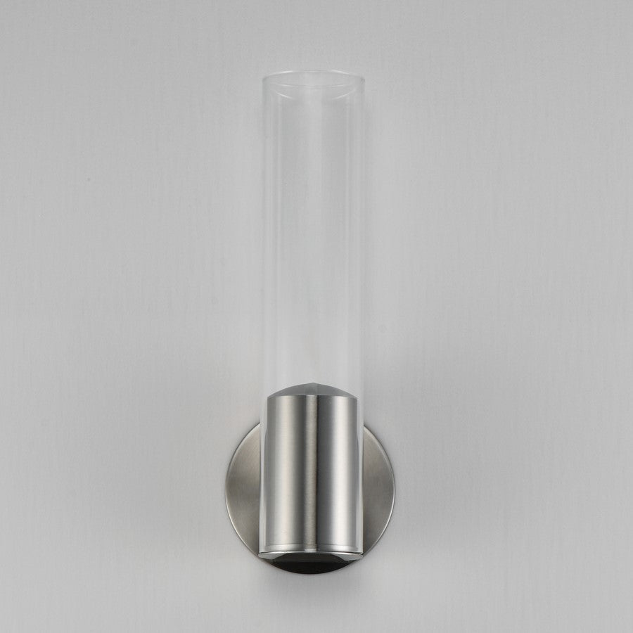 ET2 Lighting Highball Wall Sconce, Satin Nickel/Clear