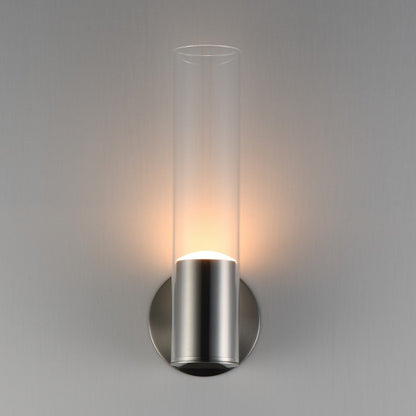 ET2 Lighting Highball Wall Sconce, Satin Nickel/Clear