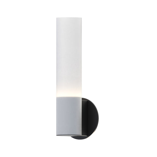 ET2 Lighting Highball 1 Light Wall Sconce, Black/Translucent Frost