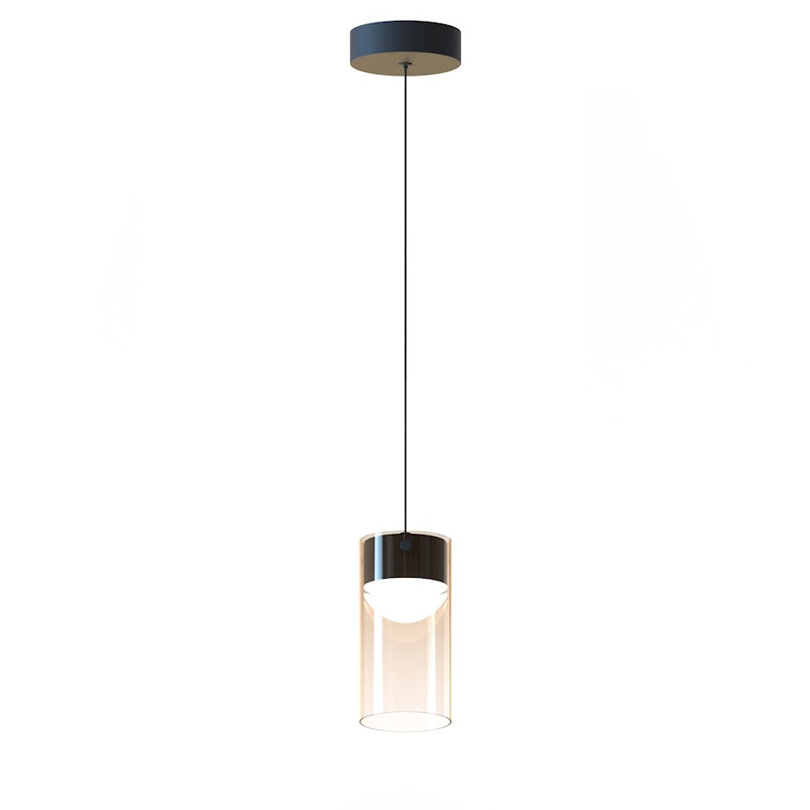 ET2 Lighting Highball 1 Light LED Mini Pendant, Gunmetal/Amber