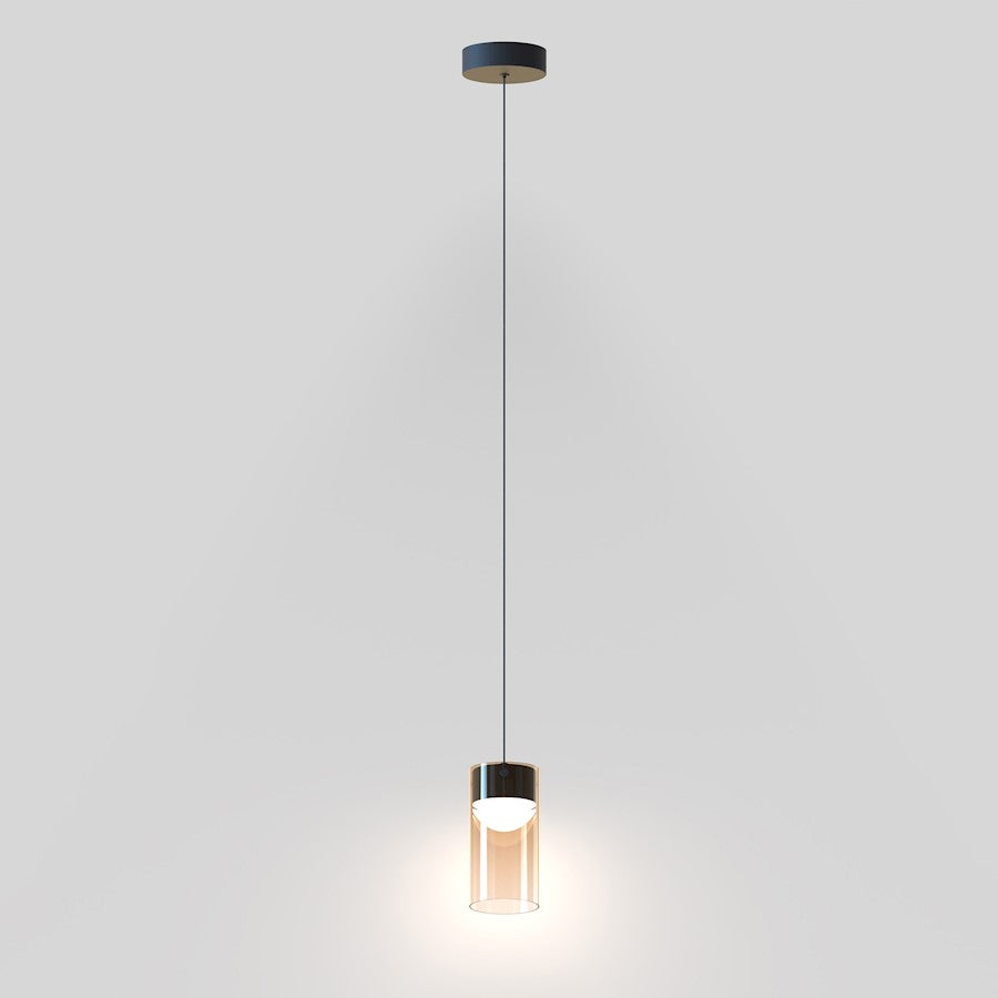 ET2 Lighting Highball 1 Light LED Mini Pendant, Gunmetal/Amber