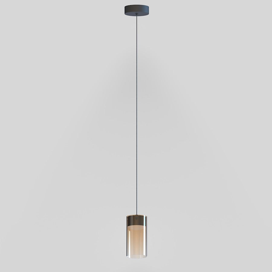 ET2 Lighting Highball 1 Light LED Mini Pendant, Gunmetal/Amber