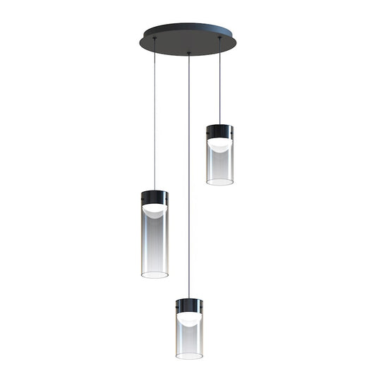 ET2 Lighting Highball 3 Light LED Pendant, Gunmetal/Amber