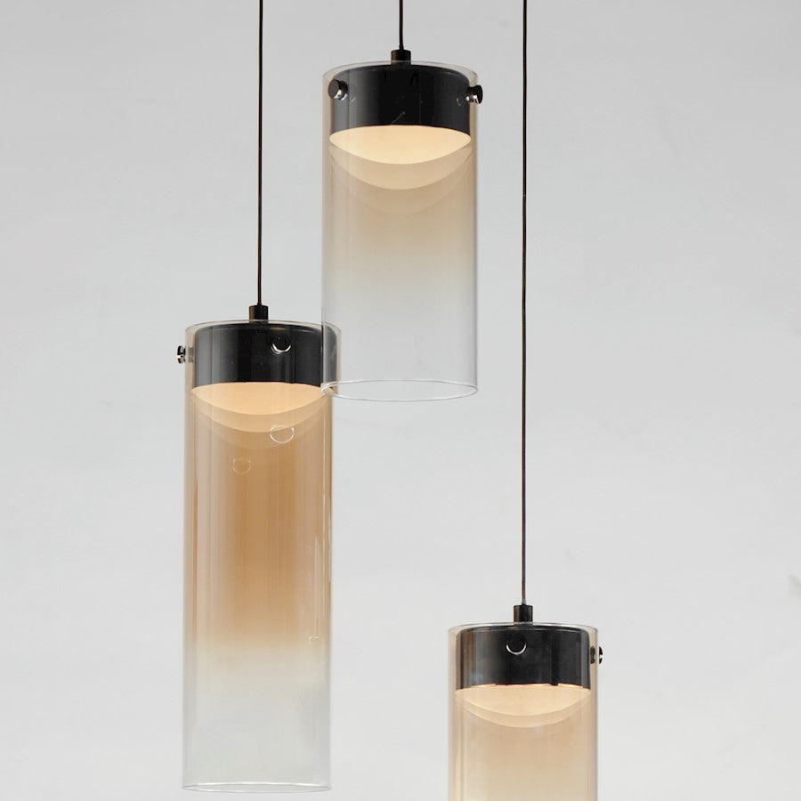 ET2 Lighting Highball 3 Light LED Pendant, Gunmetal/Amber