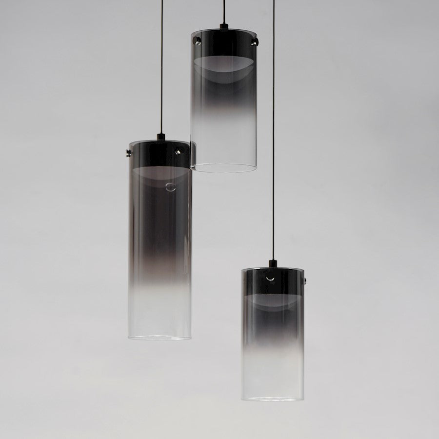ET2 Lighting Highball 3 Light LED Pendant, Gunmetal/Smoke