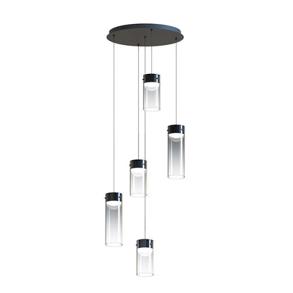ET2 Lighting Highball 5 Light LED Pendant, Gunmetal/Smoke