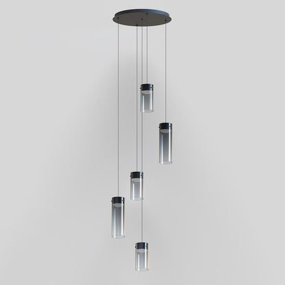 ET2 Lighting Highball 5 Light LED Pendant, Gunmetal/Smoke