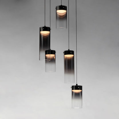 ET2 Lighting Highball 5 Light LED Pendant, Gunmetal/Smoke