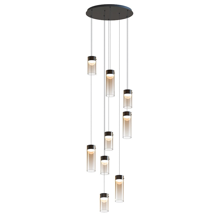 ET2 Lighting Highball 9 Light LED Pendant, Gunmetal/Amber