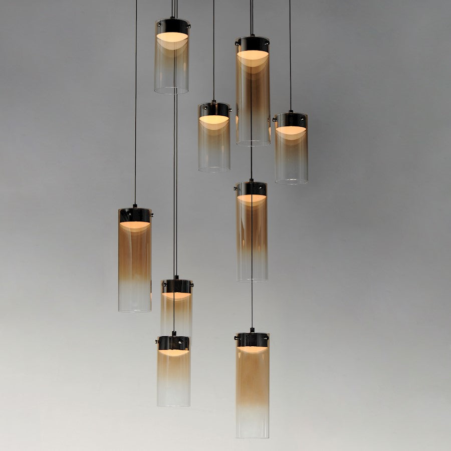 ET2 Lighting Highball 9 Light LED Pendant, Gunmetal/Amber