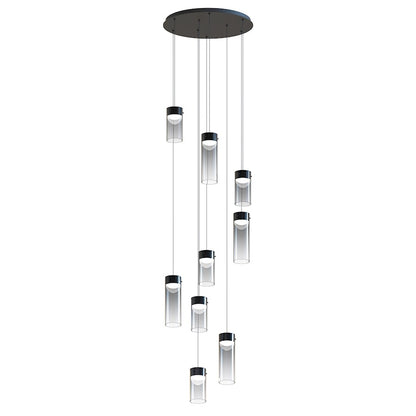ET2 Lighting Highball 9 Light LED Pendant, Gunmetal/Smoke