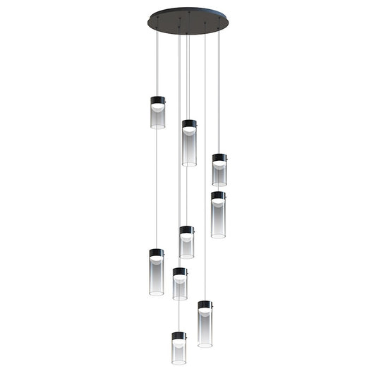 ET2 Lighting Highball 9 Light LED Pendant, Gunmetal/Smoke