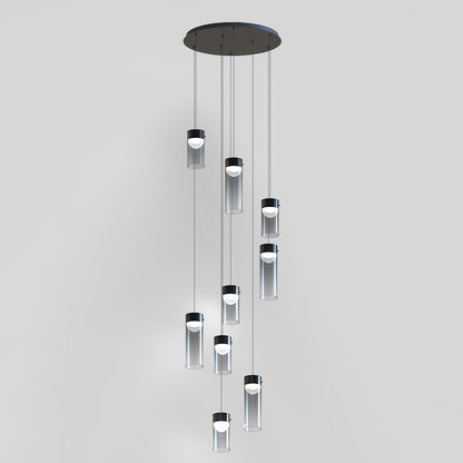 ET2 Lighting Highball 9 Light LED Pendant, Gunmetal/Smoke