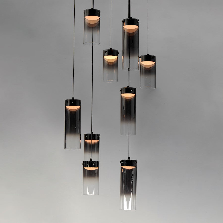 ET2 Lighting Highball 9 Light LED Pendant, Gunmetal/Smoke